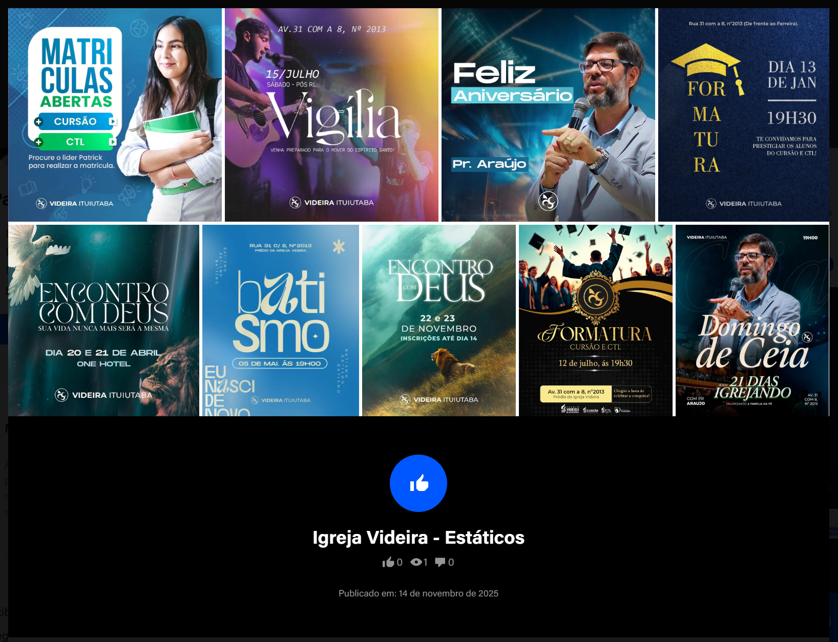 Social Media - Igreja Videira